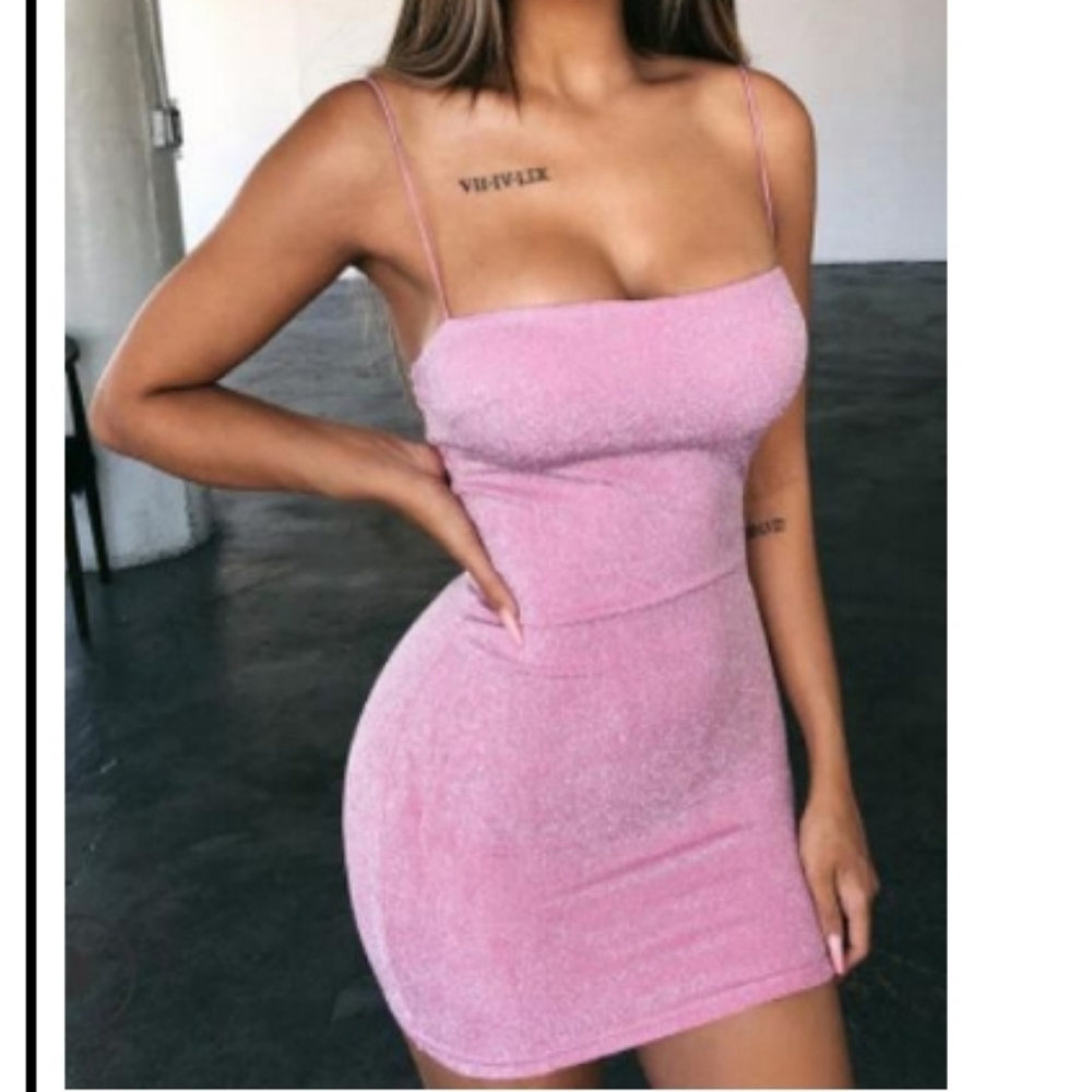 Sexy Pink Glittery Glamore Dress